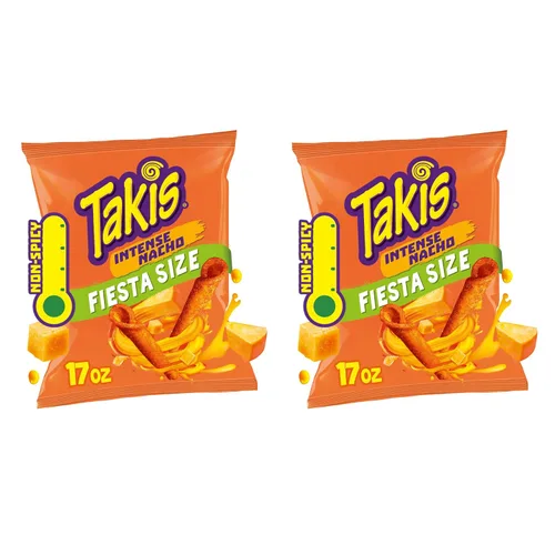 Miniatura 13 de Takis Intense Nacho - Bolsa tamaño Fiesta de 17 onzas, con sabor a queso, no picante, chips de tortilla enrollados