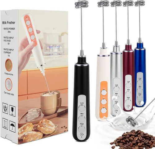Batidora De Mano Electrica Varita Espumador de Leche de Mano Electrica para Cafetería, Electrodomésticos de Cocina, Espumador Eléctrico Esencial,