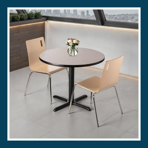 Miniatura 9 de OEF Furnishings OEFCT13636XDGY Mesa de café prémium de grado comercial para restaurante y sala de descanso
