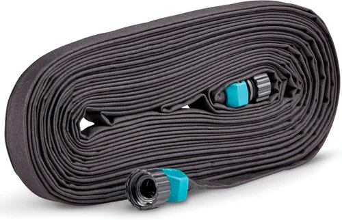 Gilmour 25' Negra Manguera de Remojo Plana para Camas de Jardín, Manguera de Riego por Goteo para Exteriores, Manguera de Jardín Flexible para
