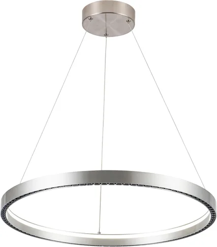 Miniatura 13 de Lámpara colgante LED moderna regulable de 23.6 pulgadas, color negro, 1 anillo circular, para sala de estar, comedor, cocina, oficina, vestíbulo