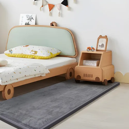 Miniatura 33 de Huloo Sleep - Tapete de juego para bebé, tapete de espuma viscoelástica de 1.3 pulgadas de grosor, terciopelo coral suave, antideslizante, Gris