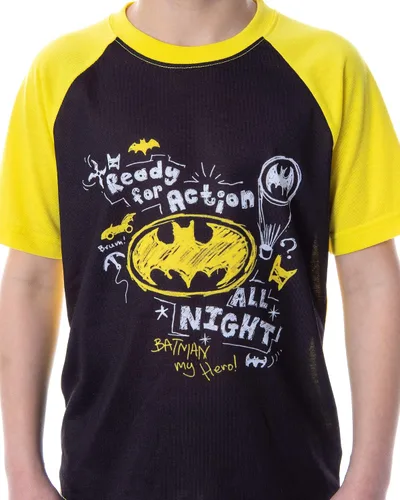 Miniatura 3 de DC Comics - Pijama de Batman listo para la acción de manga corta y pantalones cortos de 2 piezas de pijama de superhéroe