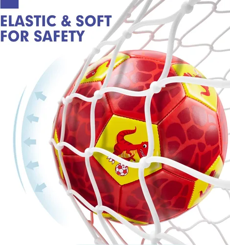 Miniatura 4 de hahaland Balón de fútbol tamaño 3 para niños con bolsa de malla de inflador, juego de bolas de dinosaurio, juguetes para exteriores, patio trasero