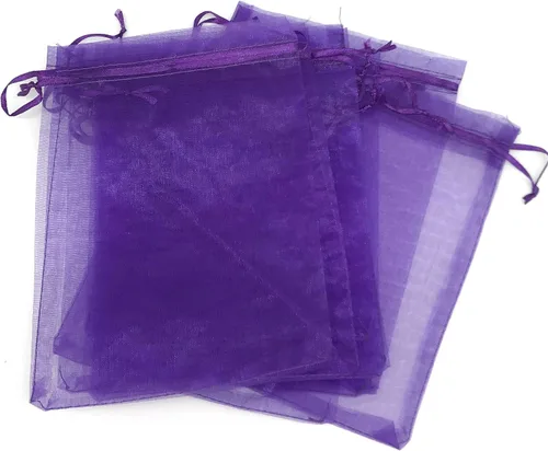 Miniatura 29 de TheDisplayGuys - Paquete de 48 bolsas de regalo de organza transparente negra de 2 x 2-3/4 pulgadas con cordón, bolsas de regalo para joyas, bolsas