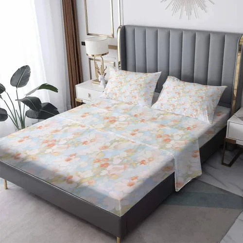 Juego de sábanas de flores divididas tamaño King, sábanas botánicas florales, sábanas y fundas de almohada estampadas de 5 piezas, microfibra suave