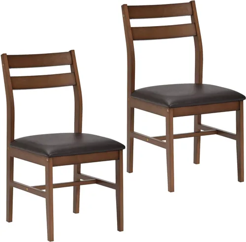 Miniatura 8 de Tamaliving 50004124 Steady Dining Chair, Assembly Required, Natural, Dark Brown, Set of 2