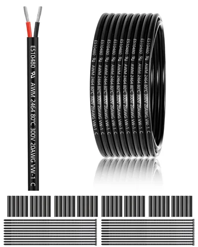 Miniatura 18 de Cable eléctrico de calibre 12 y 2 conductores de 25 pies, cable de 12 AWG UL 2464 de 2 hilos de cobre estañado trenzado en PVC de calibre 12/2