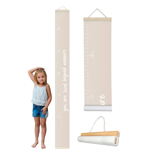 Morxy Tabla de Crecimiento de Lona para Niños - Decoración de Pared Unisex para Habitación de Niños - Tabla de Medición de Altura - Cinta de Pared
