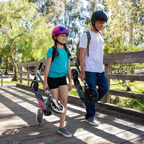 Miniatura 6 de Mongoose Trace Kick Scooter para jóvenes, adultos, niños y niñas, de liberación rápida, ligero y fácil de plegar, agarres estilo bicicleta, soporta