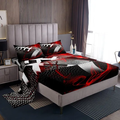 Miniatura 40 de Manfei Juego de sábanas de baloncesto para niños, tamaño individual, juego de ropa de cama temática deportiva para decoración de habitación de niños