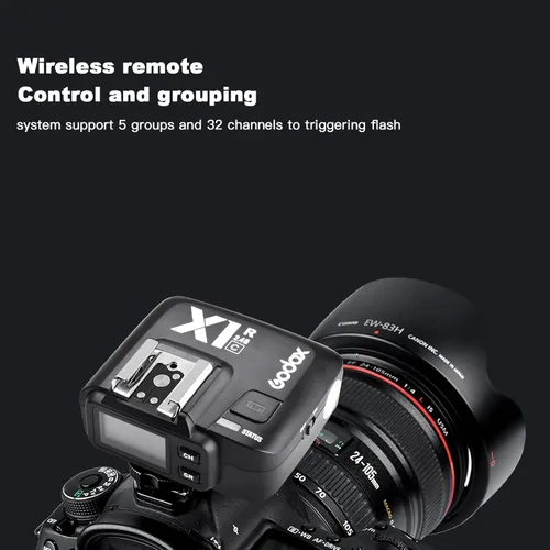 Miniatura 6 de Godox X1R-C E-TTL 2.4G Receptor de disparador remoto inalámbrico de sincronización de alta velocidad compatible con cámara Canon, 1/8000s, 5 grupos