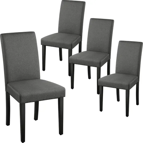 Miniatura 8 de Topeakmart Juego de 4 sillas de comedor de piel sintética con respaldo alto, patas de madera de pino acolchadas, sillas de cocina para comedor, sala