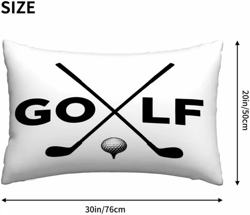 Miniatura 4 de Mugod Funda de cojín negra con símbolo de palos de golf, funda de almohada para cama, sofá, oficina, decoración de 20 x 30 pulgadas