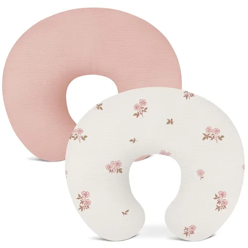 Miniatura 27 de Fundas de almohada de lactancia, funda de muselina para almohadas de lactancia, cómodas para bebés niñas y niños (rosa polvoriento)