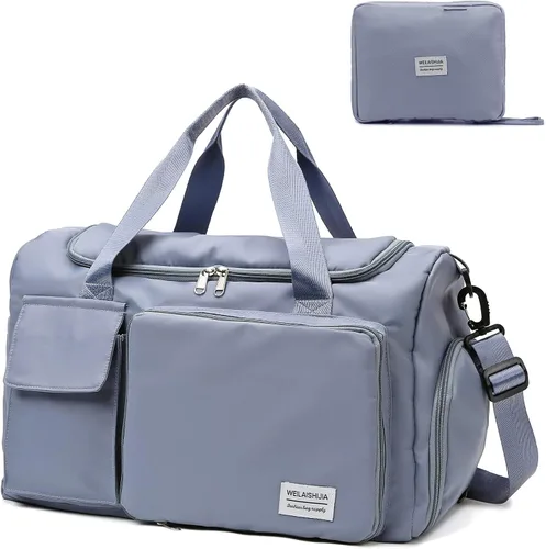 Bolsa de viaje plegable grande con compartimento para zapatos, bolsa deportiva de gimnasio con bolsillo húmedo, bolsas de hospital de mano para