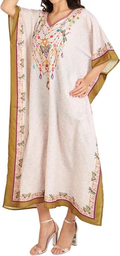 Miniatura 6 de Miss Lavish London Vestidos caftán para mujer, S-3XL, talla regular a extragrande
