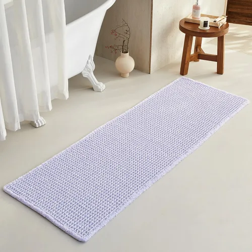 Miniatura 64 de TYUU Tapete de baño estilo gofre, tapete de baño bohemio, antideslizante, lavable, súper absorbente, de secado rápido, bonito tapete de baño