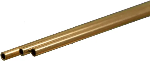 K & S PRECISION METALS 8126 3PK3/32 x 12 BRS RND Tubo, paquete de 3, latón