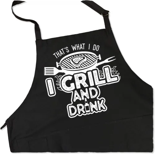 Miniatura 2 de ApronMen, Delantal ajustable Grill and Drink para hombre, talla única