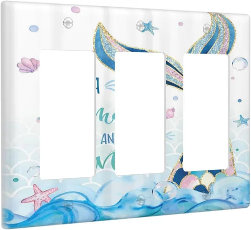 Miniatura 194 de Rainbow in the Clouds - Placas de Pared de Doble Interruptor de 2 Posiciones, Panel de Arte Rosa, Cubierta de Interruptor de Luz, Placa Frontal Arco
