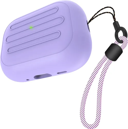 Miniatura 7 de Funda antipérdida para AirPods Pro 3, diseño de una pieza, carga inalámbrica, LED visible, cordón incluido (amarillo fluorescente)