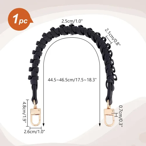 Miniatura 2 de PH PandaHall 1 pieza 17 pulgadas trenzado imitación cuero asas de repuesto bolsos correas bolso bandolera correa con hebilla de langosta giratoria
