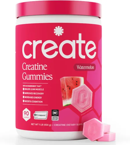 Miniatura 12 de Create - Gomitas de creatina monohidratada con 1.5 g de creatina por gomita para fuerza muscular, resistencia, recuperación y concentración