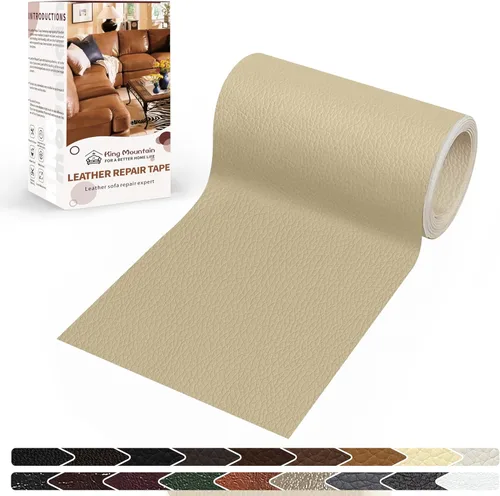 Miniatura 25 de KING MOUNTAIN Cinta de reparación de cuero, 16 x 60 pulgadas, gris, autoadhesiva, impermeable, ecológica