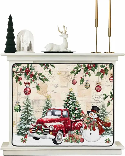 Miniatura 19 de Cubierta magnética azul para chimenea, detiene la pérdida de calor, pantalla de chimenea para interiores, bolas de gnomos de Navidad, árbol de copo