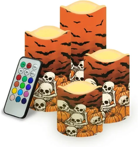 Miniatura 10 de Jeiento American Flag Flameless Candles 4 Pack 4th of July Home Decoration Flower American Flag LED Candles Battery Operated with Timer Remote
