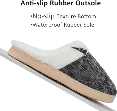 Miniatura 5 de NineCiFun Pantuflas cómodas de casa para mujer, de espuma viscoelástica, mullidas, para interiores, exteriores, antideslizantes, para el hogar