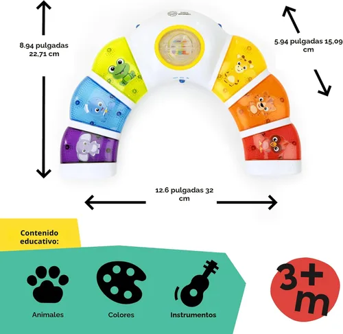 Miniatura 2 de Baby Einstein Glow & Discover - Juguete musical de barra de luz, estación de actividades, juguete para sentarse y boca abajo, juguete de aprendizaje