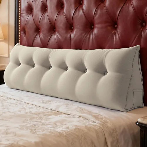 Miniatura 11 de WOWMAX Cabecero de Cama Multifuncional con Almohada Tapizada Doble, Cabecero para Dormitorio Individual XL, Portátil para Dormitorio Universitario