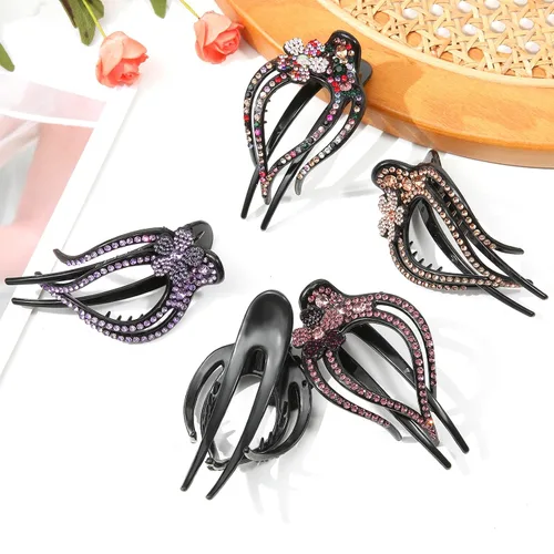 Miniatura 7 de Pinzas de pelo planas French Concord - 6 piezas, pinzas de pelo curvas sin deslizamiento, pinzas de agarre para volumen, pinzas de pelo para mujeres