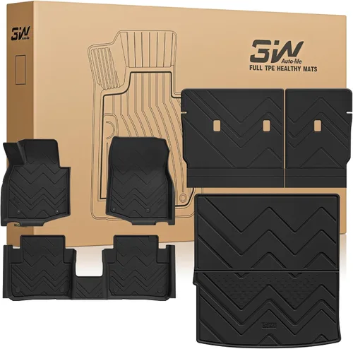 Miniatura 15 de 3W Alfombrillas de piso y forro de carga compatibles con Mazda CX-50 2023 2024 2025 (no para híbrido), forros TPE para todo clima, juego completo