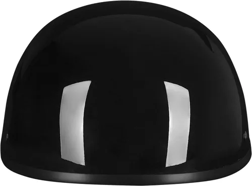 Miniatura 3 de Casco de media cara para motocicleta con diseño de calavera y crucero, aprobado por DOT Brillo negro