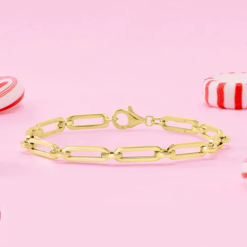 Miniatura 8 de Ross-Simons Italian 14kt Yellow Gold Alternating Paper Clip Link Bracelet