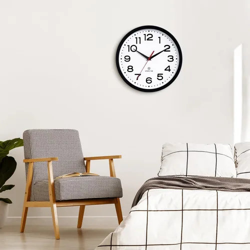 Miniatura 5 de Roymnie Atomic - Reloj de pared de 10 pulgadas, moderno, funciona con pilas, clásico, analógico, decorativo, para cocina, sala de estar, oficina
