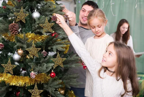 Miniatura 4 de Christmas Traditions Adornos de estrella de ratán dorado con purpurina 3D de 4 pulgadas para colgar en árbol/regalos de Navidad, decoración de mesa