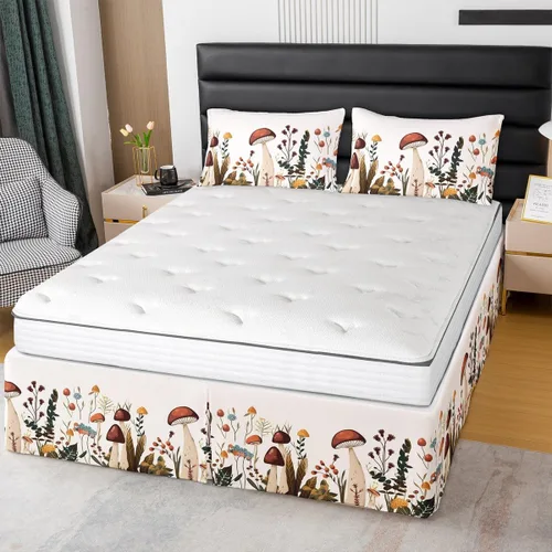 Miniatura 7 de Falda de cama con estampado azteca, tamaño individual, falda de cama de retazos geométricos abstractos para niños, niñas, adultos, decoración