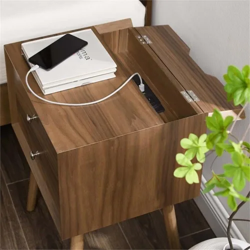 Miniatura 7 de Modway EEI-4343-WAL-WAL Mesita de noche de madera de brasa, nogal