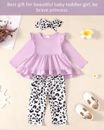 Miniatura 2 de NZRVAWS Baby Girl Clothes Toddler Girl Outfit 3 6 12 18 24 Months 2T 3T Clothing Fall Winter Shirt Long Pant Clothing