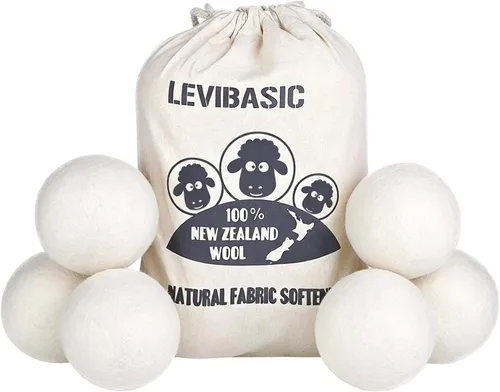 Wool Dryer Balls 6 Pack XL, Genuine New Zealand Wool to Core, 100% Organic Fabric Softener Alternative, Baby Safe Chemical Free, Reduce Wrinkles &