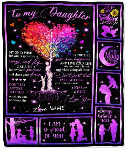 Miniatura 11 de Manta personalizada con texto en inglés «To My Daughter from Mom Dad Give You A Big Love Hug Butterfly Daughter Birthday»