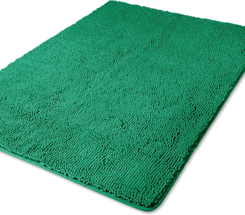 Miniatura 233 de Yeaban Alfombra de pasillo de baño de 24 x 72 pulgadas, antideslizante, alfombra de baño larga de felpilla gruesa, absorbente y lavable, alfombra