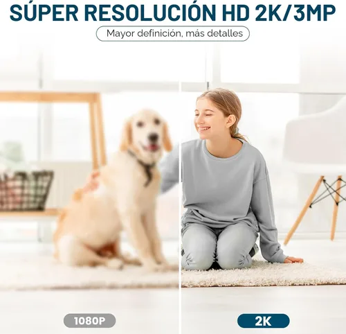 Miniatura 3 de litokam Cámara de seguridad 2K para interiores, cámaras panorámicas/inclinables de 360 para seguridad en el hogar con detección de movimiento