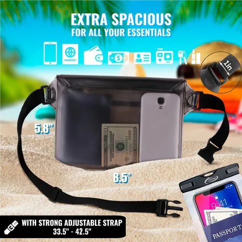 Miniatura 5 de AiRunTech Riñonera impermeable, bolsa impermeable para iPhone 16 15 14 13 12 11 Pro Max, bolsa seca IPX8 para esnórquel, playa, crucero, kayak, 2