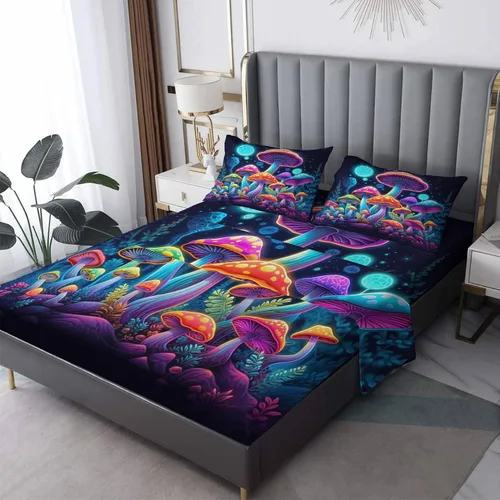 Miniatura 24 de Juego de sábanas tamaño individual: sábanas y fundas de almohada, sábanas y fundas de almohada, microfibra suave y bolsillo profundo y patrón sin