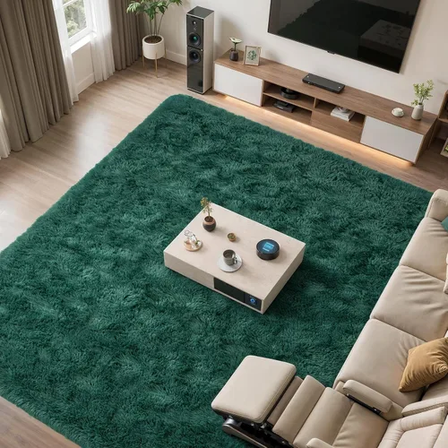 Miniatura 64 de Zentavio Alfombras de área para sala de estar, alfombras grises para dormitorio, alfombra de 4 x 6, alfombra mullida, peluda y suave, shag estética